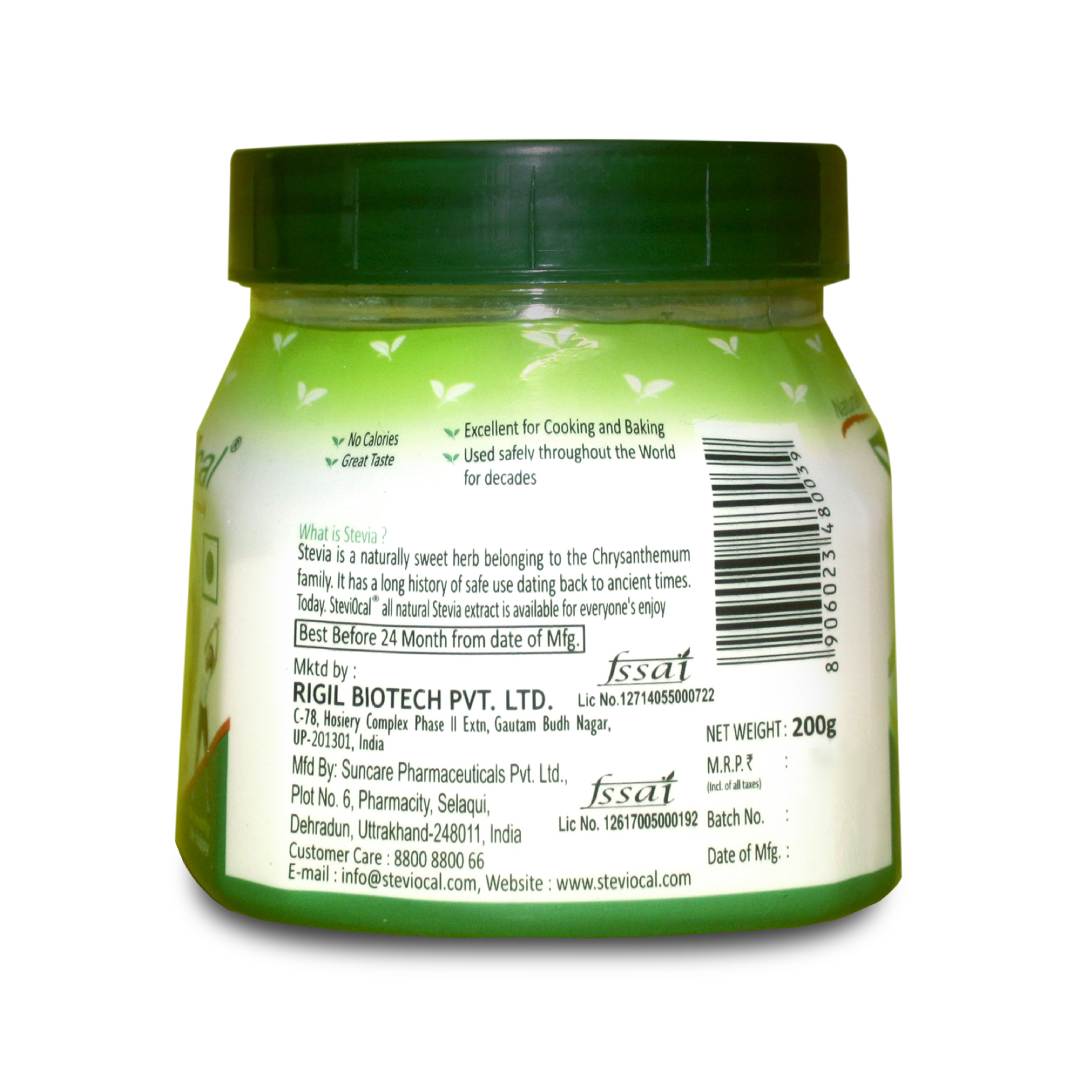 Stevi0cal best natural sweetener powder jar best sugar alternative with zero calories