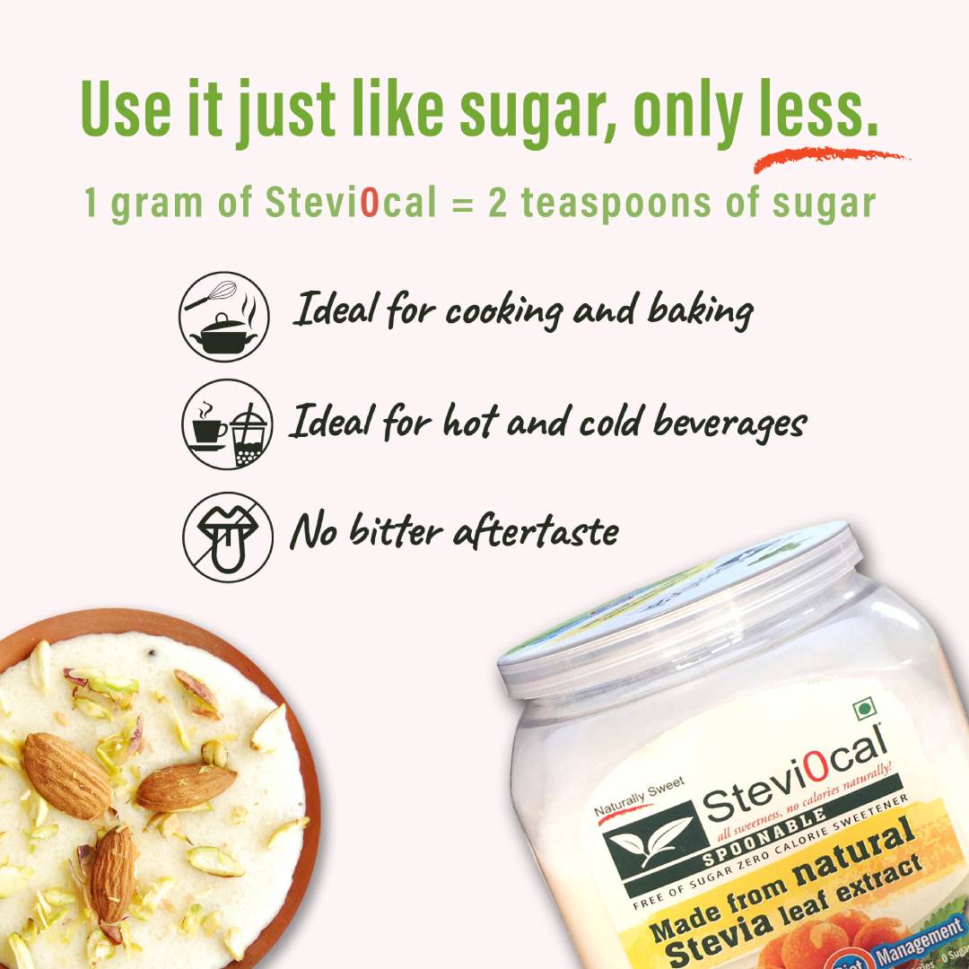 Stevi0cal best stevia sweetener powder jar best sugar alternative diabetes friendly and keto friendly